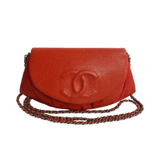 CHANEL Shoulder Bag Matt caviar skin Red Matrasse