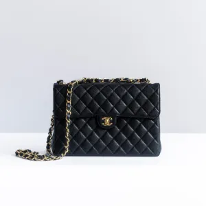 CHANEL - TIMELESS BAG LARGE DARK BLUE CAVIAR LEATHER GOLD HARDWARE