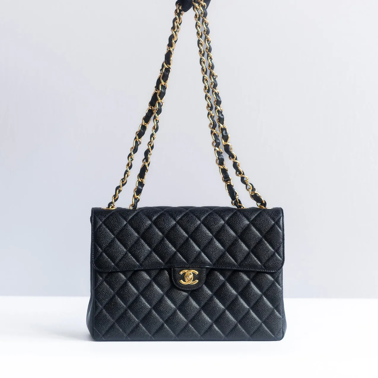 CHANEL - TIMELESS BAG LARGE DARK BLUE CAVIAR LEATHER GOLD HARDWARE