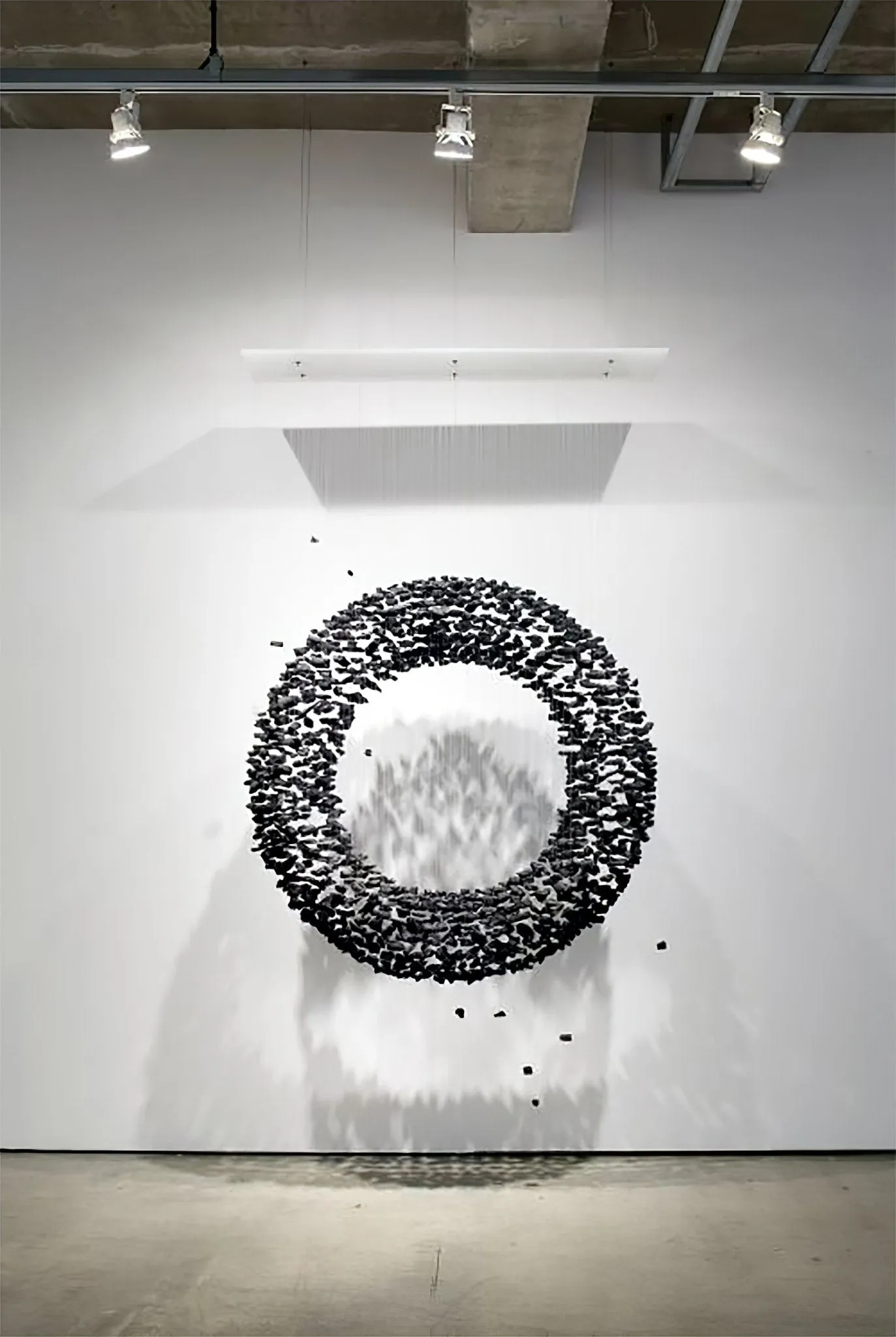 Charcoal Cascade Pixel Chandelier