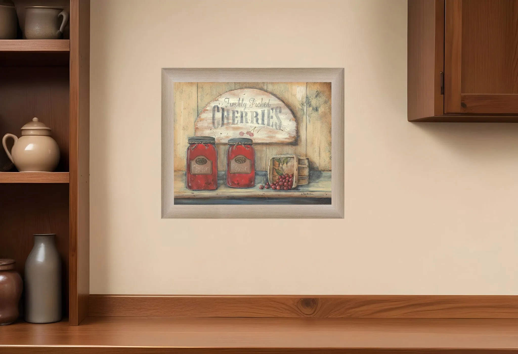 CHERRY JAM 1 Brown Framed Print Wall Art Discount Wall Decor Sets