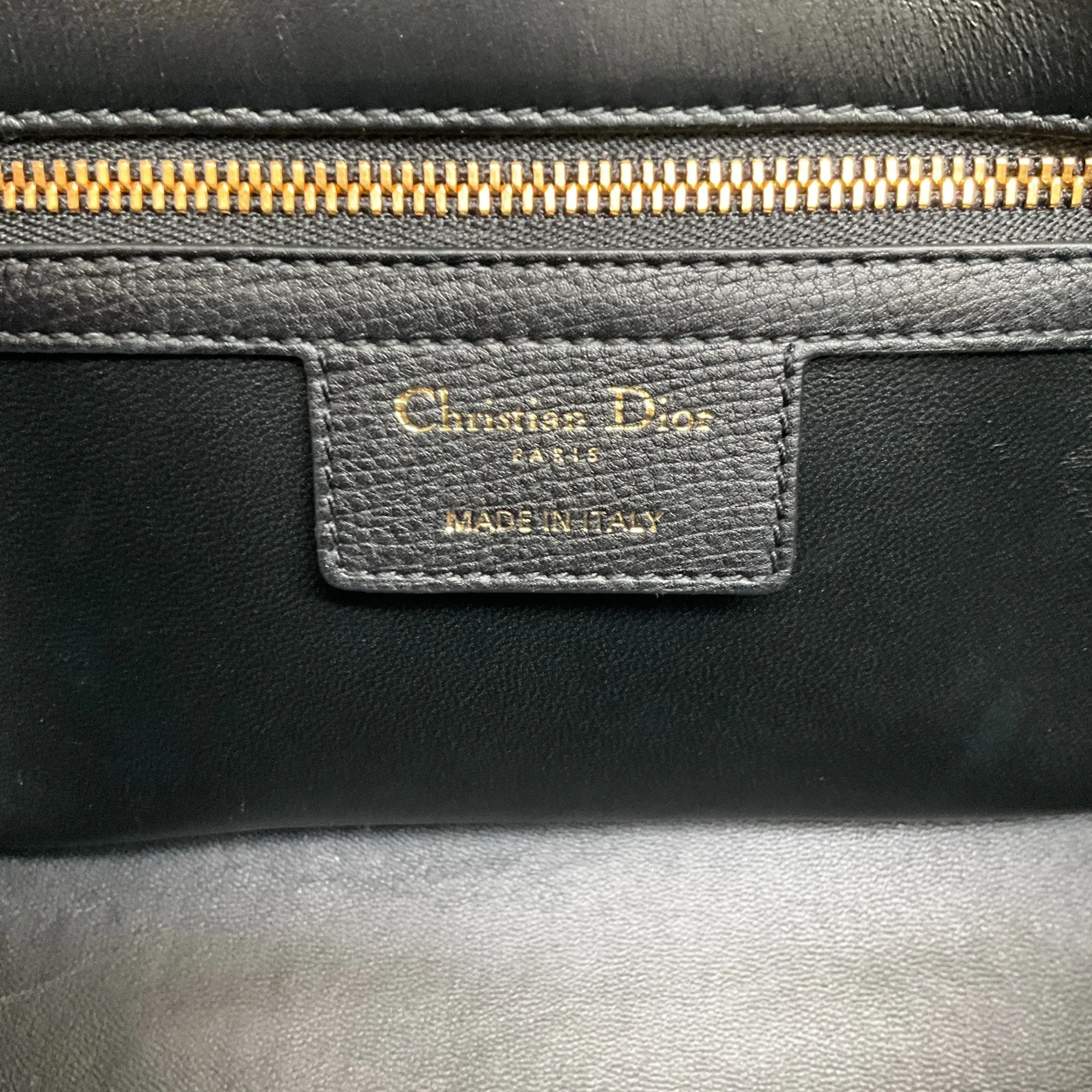 Christian Dior Black Calfskin Cannage Medium Caro Bag