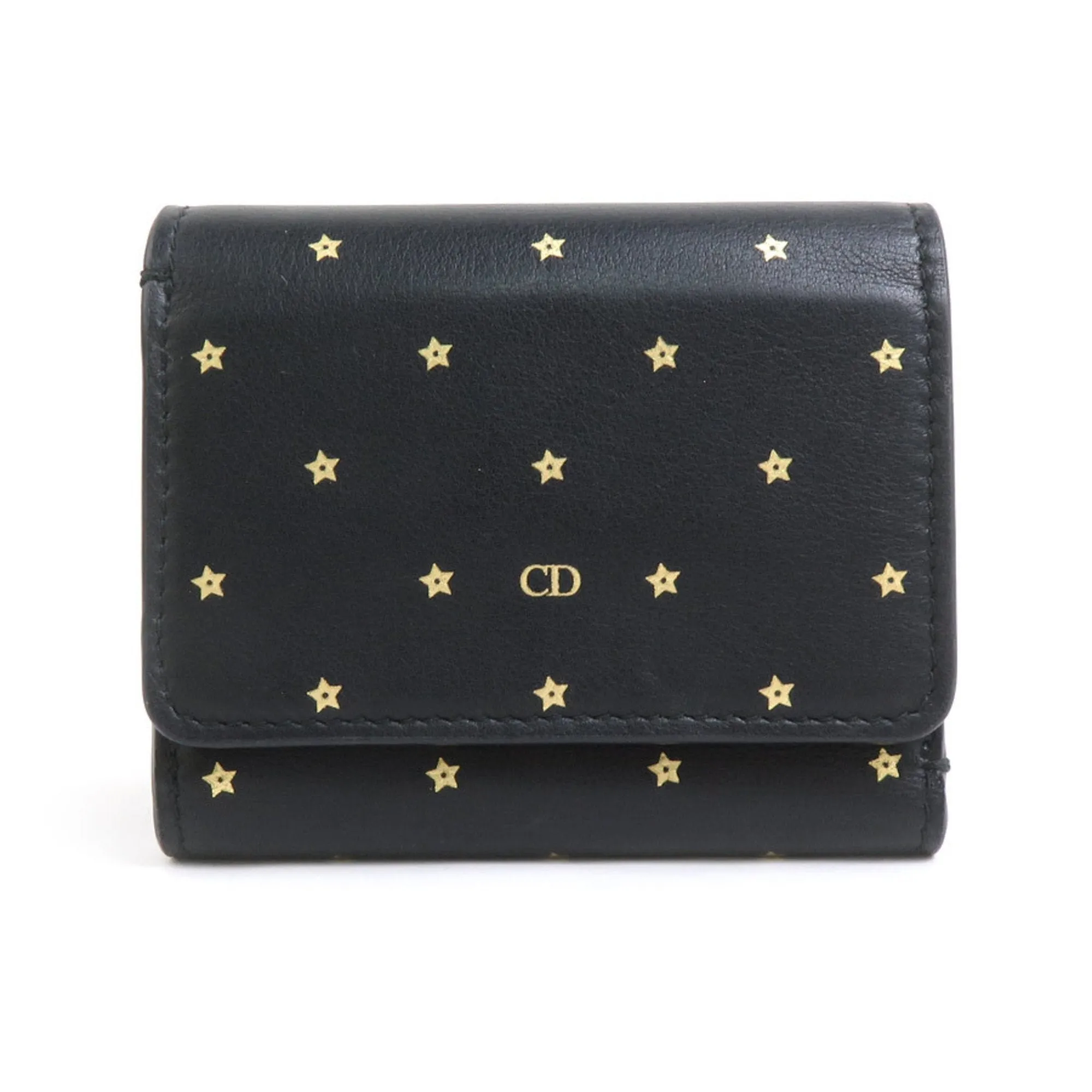 Christian Dior gold Leather Wallet (Tri-Fold) (Pre-Owned)