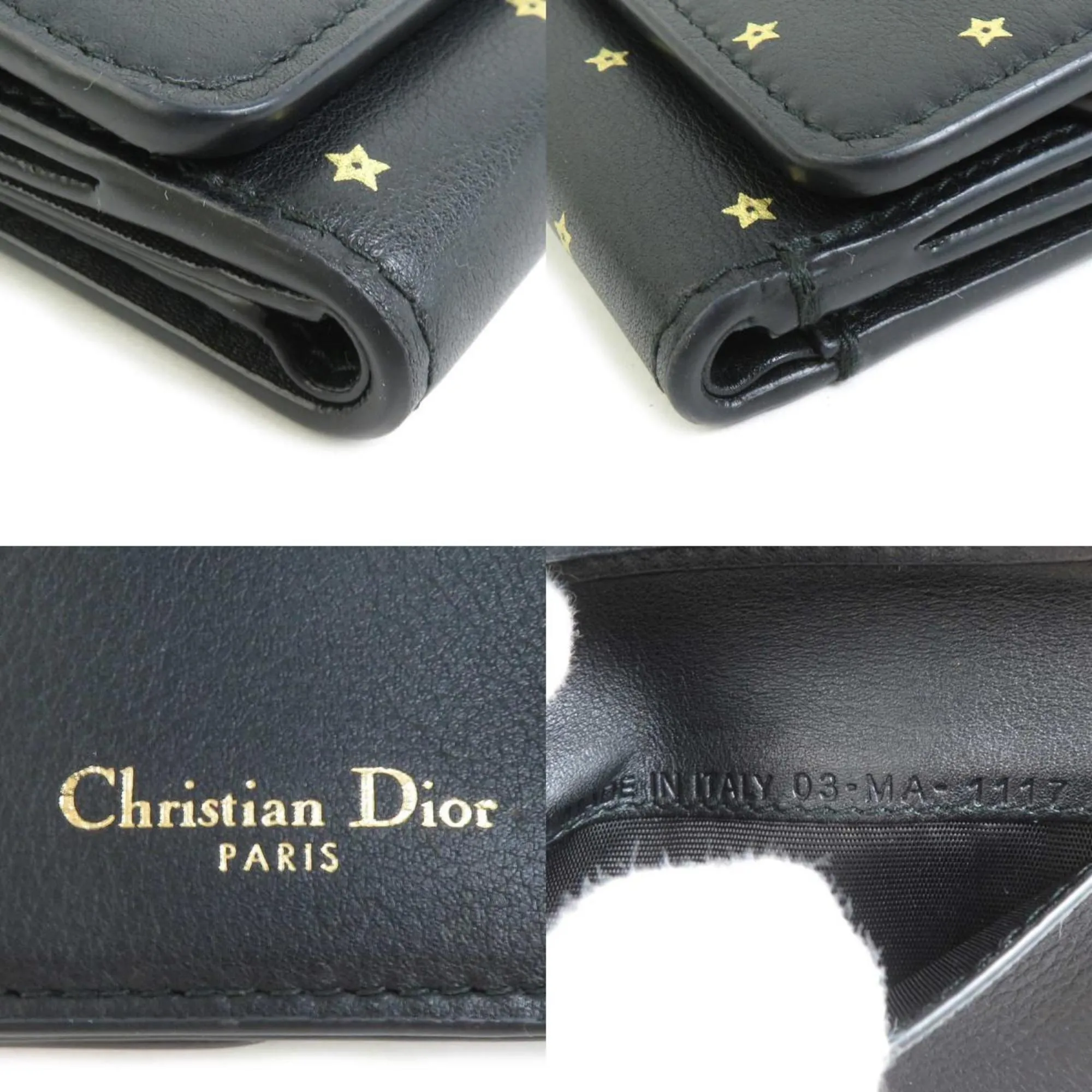 Christian Dior gold Leather Wallet (Tri-Fold) (Pre-Owned)