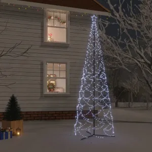 Christmas Cone Tree Cold White 1400 LEDs 5x16 ft Seasonal Decor Clearance