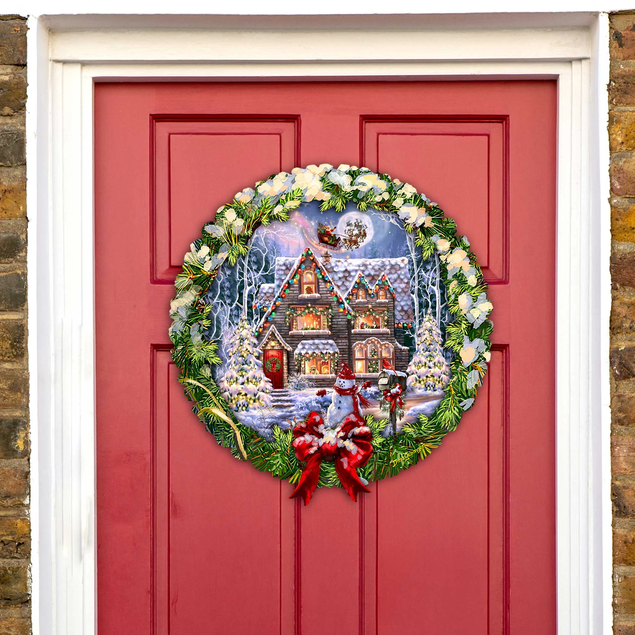 Christmas House Holiday Door Decor by D. Gelsinger