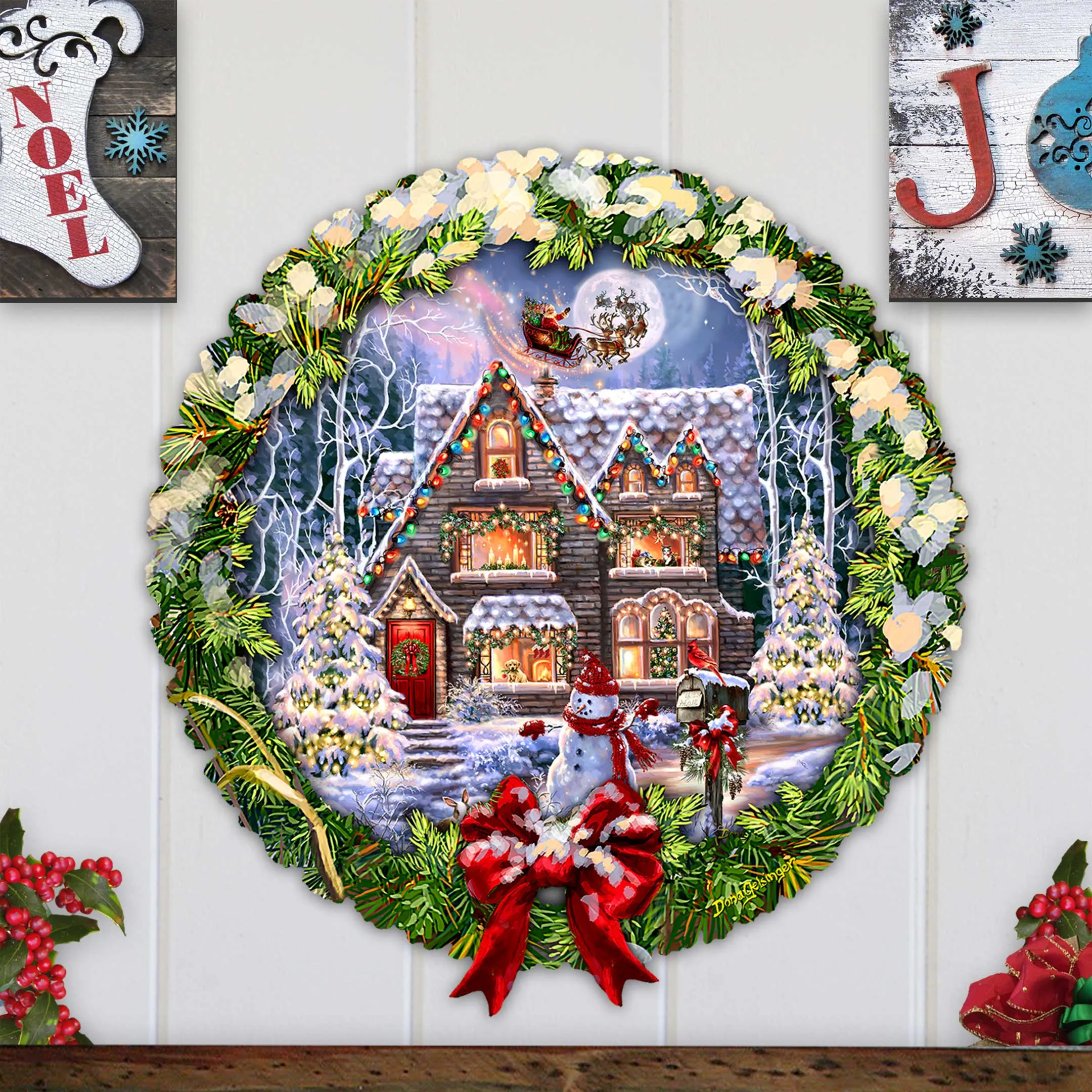 Christmas House Holiday Door Decor by D. Gelsinger