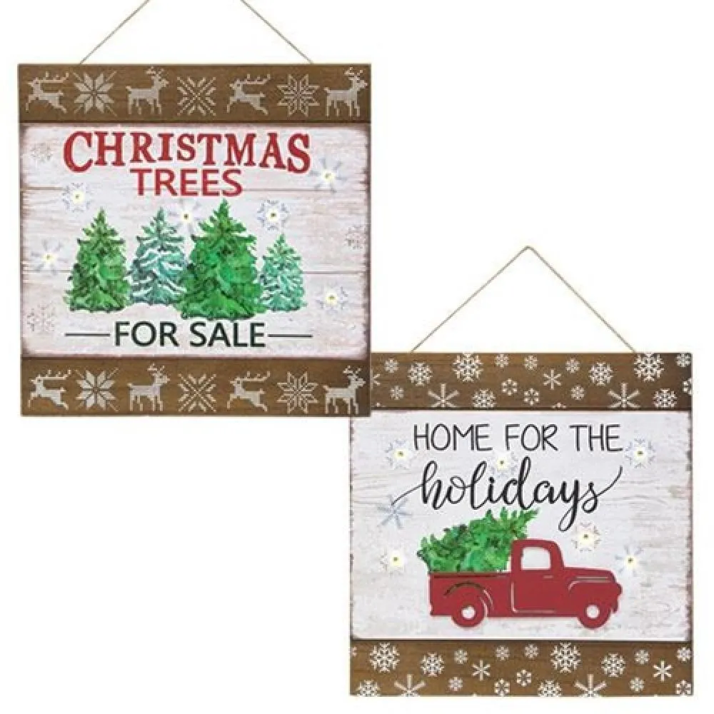 *Christmas Sign w/LED Light 2 Asstd. Decorative Accessories ON SALE