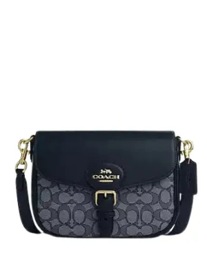 Coach Amelia Saddle Bag In Signature Jacquard