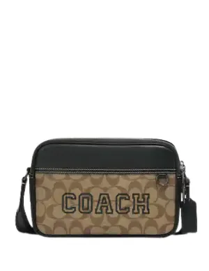 Coach Graham Crossbody In Signature Canvas With Varsity Motif