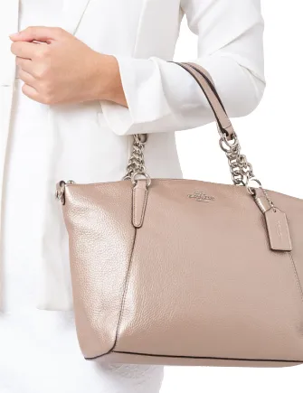 Coach Metallic Leather Small Kelsey Satchel