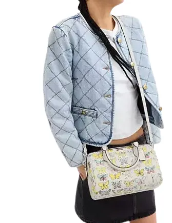 Coach Rowan Satchel Bag With Butterfly Print