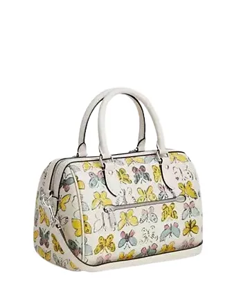 Coach Rowan Satchel Bag With Butterfly Print