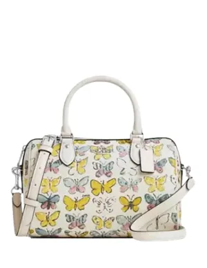 Coach Rowan Satchel Bag With Butterfly Print