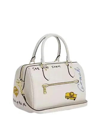 Coach Rowan Satchel Bag With Sketch Print