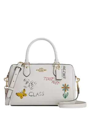 Coach Rowan Satchel Bag With Sketch Print