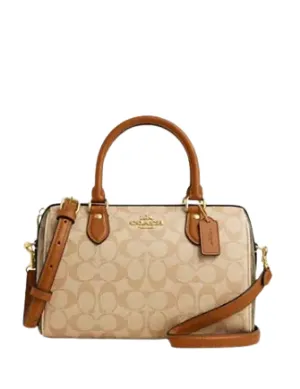 Coach Rowan Satchel In Blocked Signature Canvas