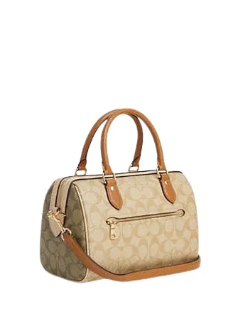 Coach Rowan Satchel In Blocked Signature Canvas
