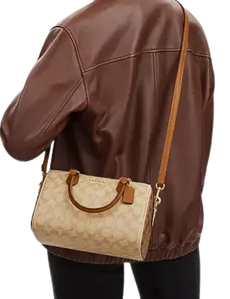 Coach Rowan Satchel In Blocked Signature Canvas