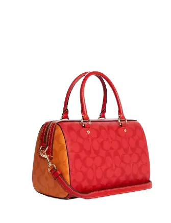 Coach Rowan Satchel In Blocked Signature Canvas