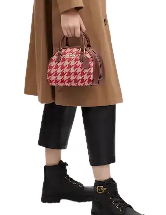 Coach Sydney Satchel With Houndstooth Print