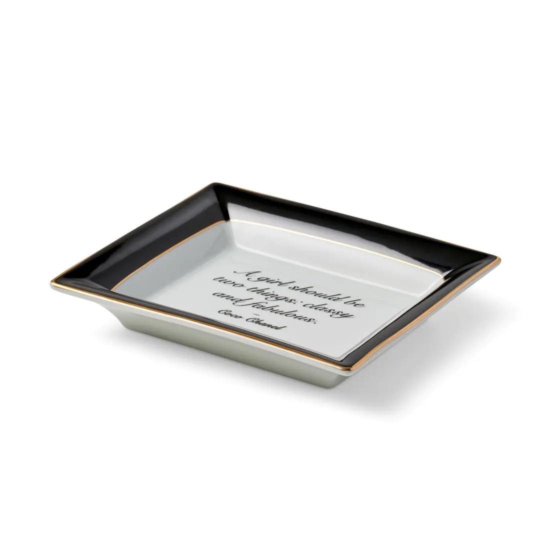 Coco Chanel Repartee Tray, Black Trinket Trays & Boxes cheap