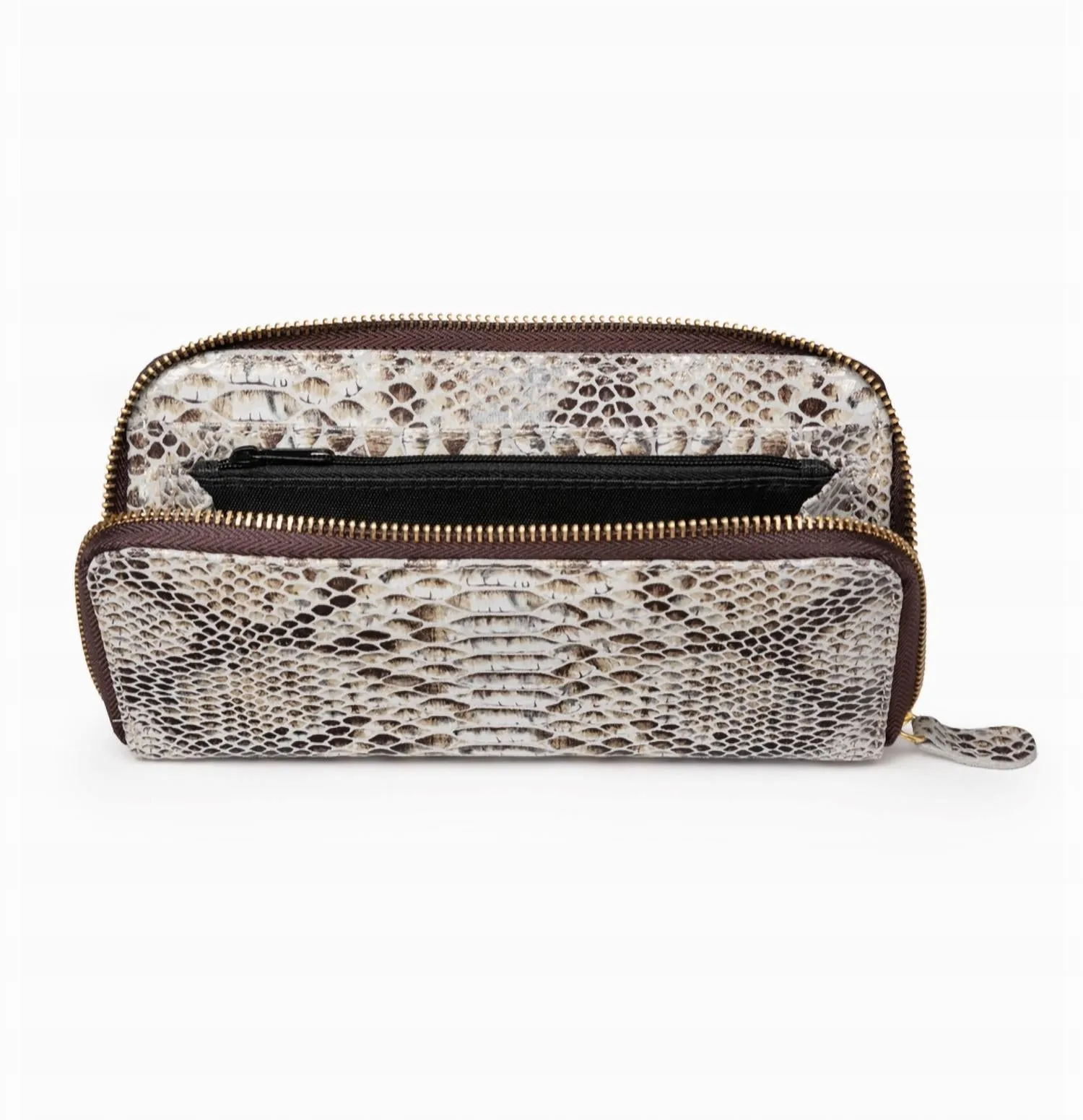 Cofi Zip Wallet In Snake In Camel