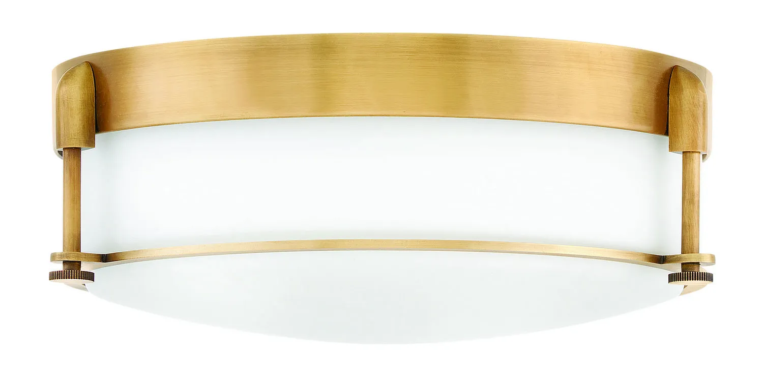 Colbin LED Flush Mount in Heritage Brass Cheap Low Ceiling Lighting
