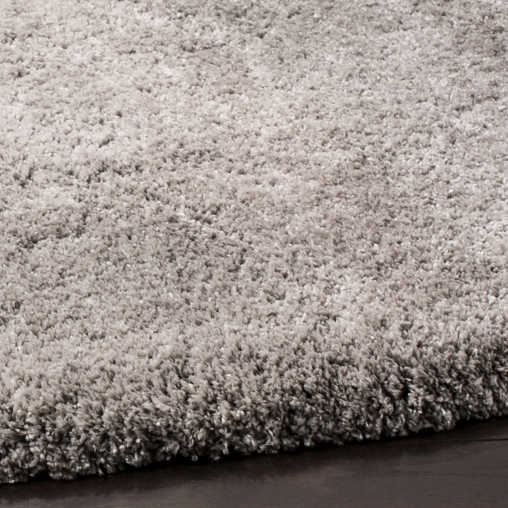 Colorado Shag Machine Made Area Rug, Light Grey Shag / Flokati Style Easy Care
