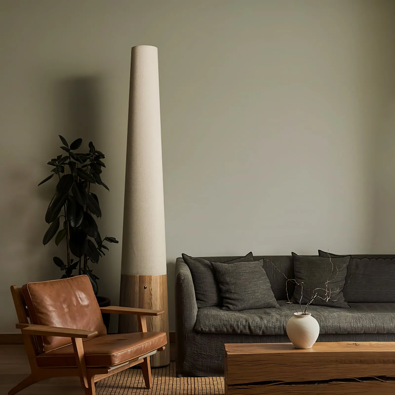 Cone Wooden Floor Lamp