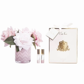 Cote Noire Herringbone Collection Pink Glass Pink Roses Cote Noire Home Fragrance sale