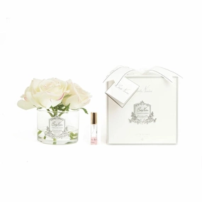 Cote Noire Perfumed Five Rose Bouquet Pink Blush - Frost Glass Cote Noire Home Fragrance sale