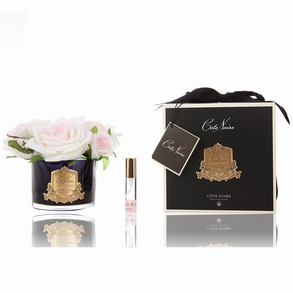 Cote Noire Perfumed Five Rose Pink Blush - Black Glass Cote Noire Home Fragrance sale