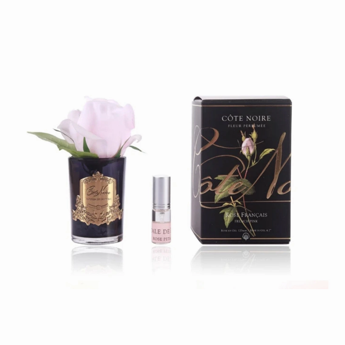 Cote Noire Perfumed Rose Bud French Pink - Black Glass Cote Noire Home Fragrance sale