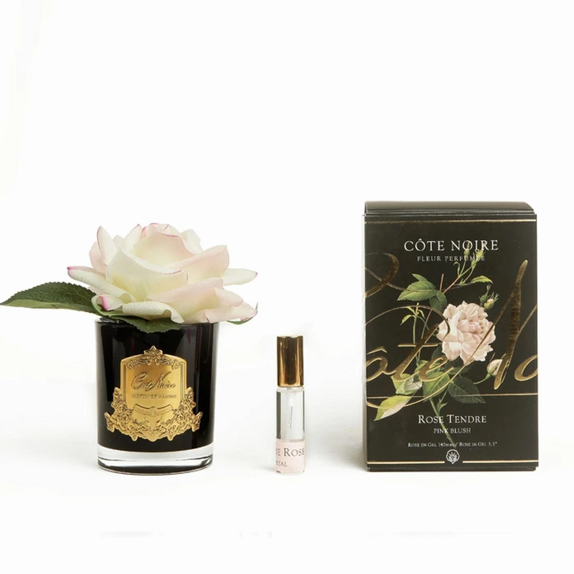 Cote Noire Perfumed Single Rose Pink - Blush Black Glass Cote Noire Home Fragrance sale