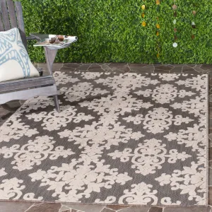Cottage Machine Made Indoor/Outdoor Area Rug, Taupe Traditional Style Easy Care Area Rugs deal online