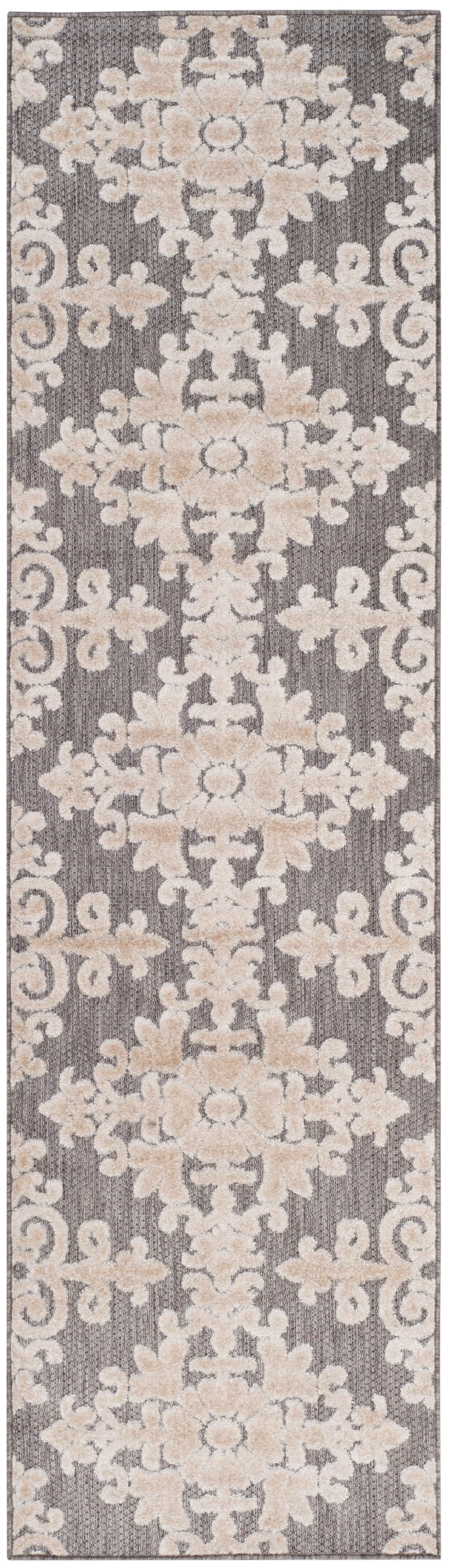 Cottage Machine Made Indoor/Outdoor Area Rug, Taupe Traditional Style Easy Care