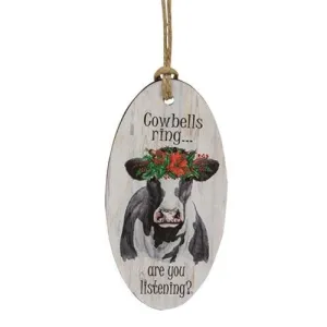 Cowbells Ring Black & White Cow Oval Ornament Decorative Accessories value pack