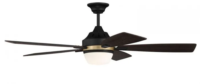 Craftmade Fresco FRS52FBSB5 Ceiling Fan 52 - Flat Black/Satin Brass, Black Walnut/Grey Walnut/ Hugger Ceiling Fans deals