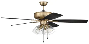 Craftmade Pro Plus 104 P104SB5-52BWNFB Ceiling Fan 52 - Satin Brass, Black Walnut/Flat Black/ Hugger Ceiling Fans deals