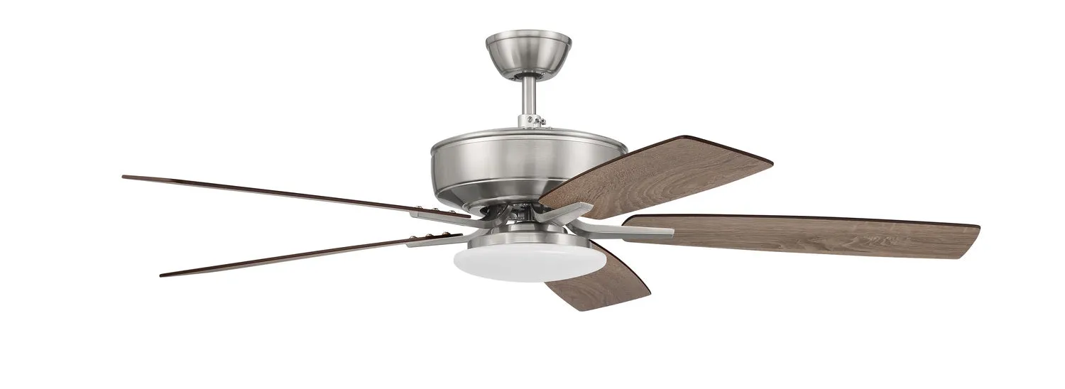 Craftmade Pro Plus 112 P112BNK5-52DWGWN Ceiling Fan 52 - Brushed Polished Nickel, Driftwood/Grey Walnut/ Hugger Ceiling Fans deals