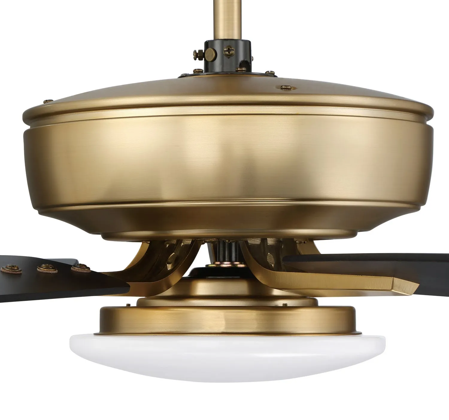 Craftmade Pro Plus 112 P112SB5-52BWNFB Ceiling Fan 52 - Satin Brass, Black Walnut/Flat Black/
