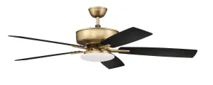 Craftmade Pro Plus 112 P112SB5-52BWNFB Ceiling Fan 52 - Satin Brass, Black Walnut/Flat Black/ Hugger Ceiling Fans deals
