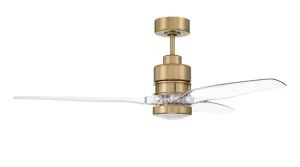 Craftmade Sonnet WiFi 52 SONWF52SB3-CAP Ceiling Fan 52 - Satin Brass, Clear Acrylic/Clear Acrylic/ Hugger Ceiling Fans deals