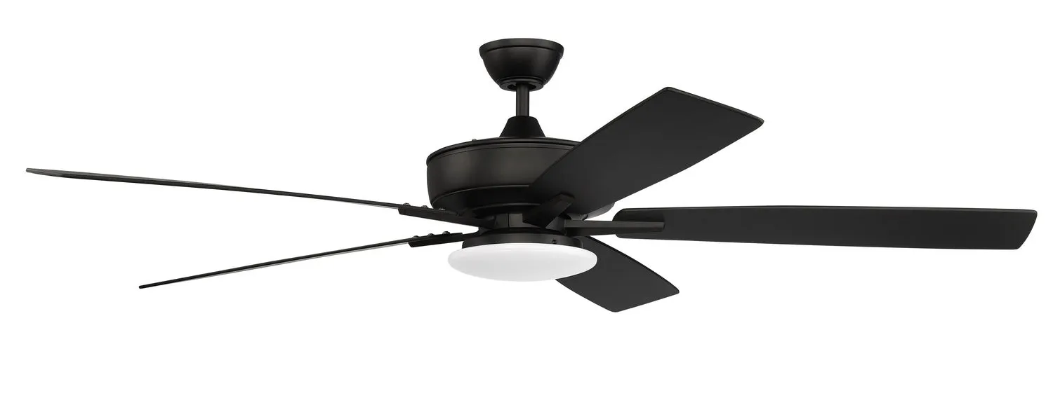 Craftmade Super Pro 112 S112FB5-60FBGW Ceiling Fan 60 - Flat Black, Flat Black/Greywood/ Hugger Ceiling Fans deals