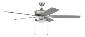 Craftmade Super Pro 119 S119BN5-60BNGW Ceiling Fan 60 - Brushed Satin Nickel, Brushed Nickel/Greywood/ Hugger Ceiling Fans deals