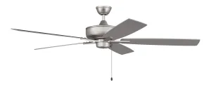 Craftmade Super Pro 60 S60BN5-60BNGW Ceiling Fan 60 - Brushed Satin Nickel, Brushed Nickel/Greywood/ Hugger Ceiling Fans deals