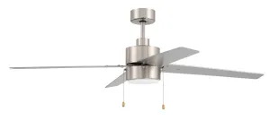 Craftmade Terie TER52BNK4 Ceiling Fan 52 - Brushed Polished Nickel, Brushed Nickel/Walnut/ Hugger Ceiling Fans deals