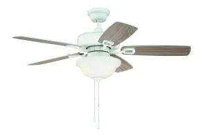 Craftmade Twist N Click TCE42W5C1 Ceiling Fan 42 - White, White/Washed Oak/ Hugger Ceiling Fans deals