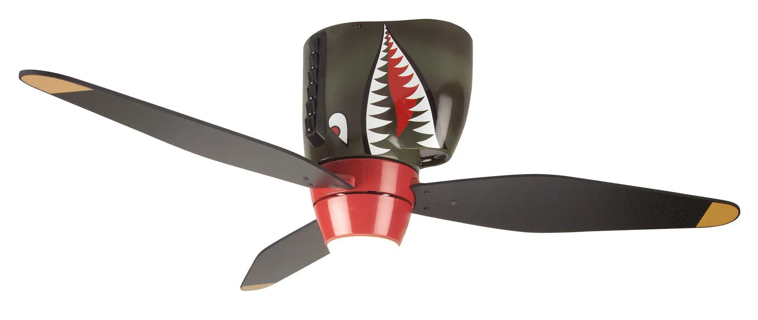 Craftmade WarPlanes WB348TS3 Ceiling Fan 48 - Warbird Black/Tiger Shark, Warbird Black/Orange/Warbird Black/Orange/ Hugger Ceiling Fans deals